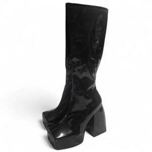 Public Desire PVC Knee High Boots